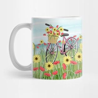 Floral Bicycle Art Mug